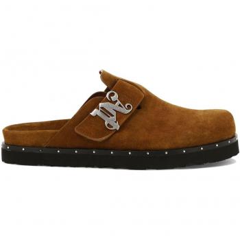 Palm Angels Men's Studded Mules in Brown | Size 42 | PMIJ005R24LEA0026000
