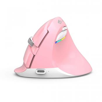 J-Tech Digital Ratón inalámbrico Ratón ergonómico Vertical, Recargable 2.4G RF y Bluetooth 4.0 Conexión inalámbrica Ratones ópticos con luz LED Ajustable 800/1200/1600/2400 dpi