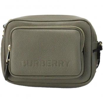 Burberry Small Branded Dark Fern Green Grainy Leather Camera Crossbody Bag