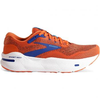 Zapatillas de Running Brooks Ghost Max Hombre Naranja/Negro/Rojo, características: diseño ligero, amortiguación suave, soporte para el arco del pie, suela de goma duradera, transpirabilidad en la parte superior