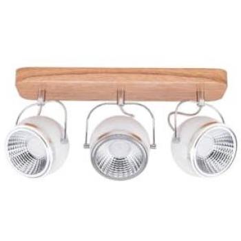 Lámpara de Techo Ball Epikasa - Madera de Roble, Metal Cromo y Blanco, 42x11x20 cm