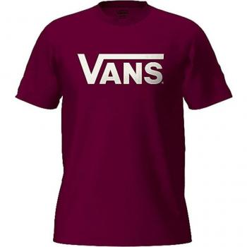 Camiseta Clásica Vans Hombre Granate con Logo