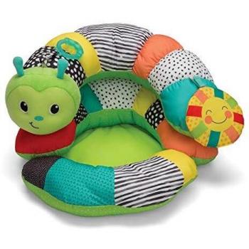 Infantino Almohada de Apoyo 2 en 1 para Tummy Time y Sostenimiento Sentado con Juguetes Desmontables - Housenka Multicolor