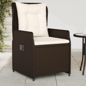Sillas de jardín reclinables 2 piezas Polyrattan marrón ratán sintético vidaXL
