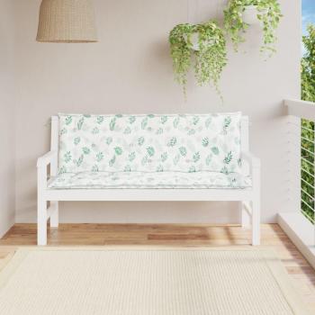 Garden Bench Cushions 2pcs Leaf Pattern 150x50x7cm Fabric