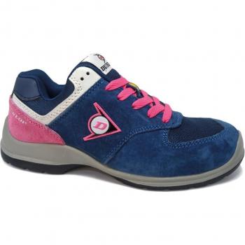 Zapato de Seguridad S3 Lady Arrow Azul/Rosa en Piel de Ante y Mesh, Puntera Composite - DL0201025 Dunlop