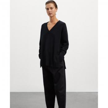 Jersey de mujer Ecoalf con aberturas laterales y cuello de pico