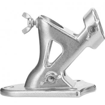 Soporte de asta de bandera de acero inoxidable 2 posiciones montado en pared plata
