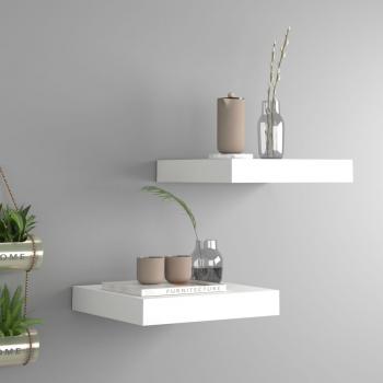 vidaXL Floating Wall Shelves 2 pcs White 23x23.5x3.8 cm MDF