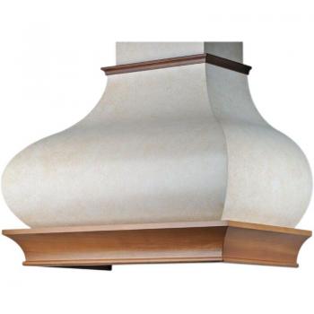 Campana extractora BOMBINA de acero inoxidable y marco de madera color nogal 120 cm