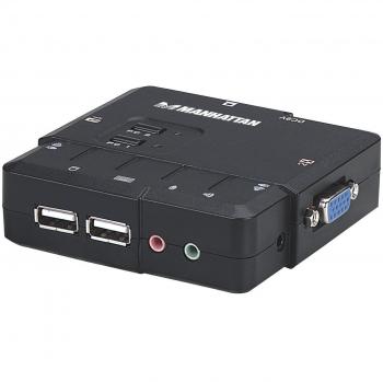 Switch KVM Manhattan 151252 USB 2:1 con Cables y Audio