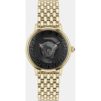 Versace Medusa Alchemy Gold Quartz Watch, Black female, Sizes: ONE SIZE