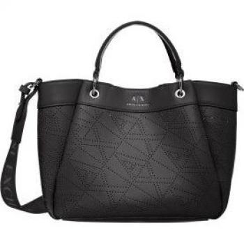 Bolso de mujer shopper M de rafia con bandolera Armani Exchange
