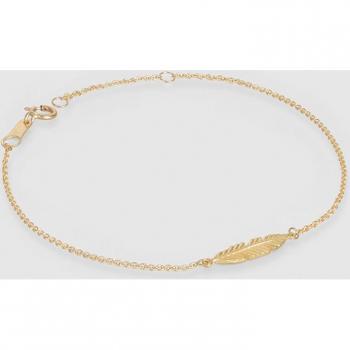 Pulsera de niña de oro con pluma y detalle elegante en El Corte Inglés