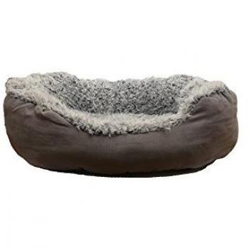 Grey Lion Oval Faux Suede Dog Bed - Rosewood (Various Sizes)