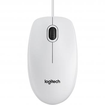 Logitech B100 Ambidextrous USB Type-A Optical 800 DPI White Mouse