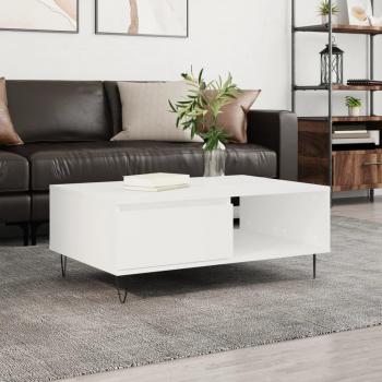 Mesa de salón blanca de madera multicapa 90x60x35 cm