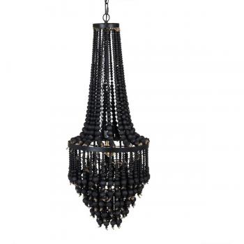 Lámpara de Techo BB Home 35 x 35 x 86 cm Negro Metal Madera