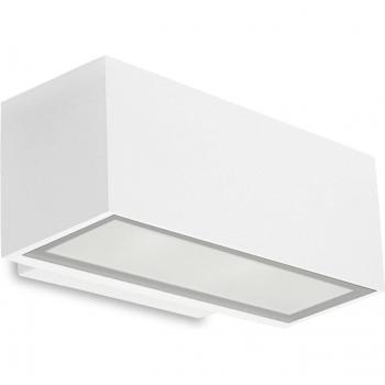 Aplique de pared Afrodita 17.5W, aluminio y vidrio, blanco, 22 cm