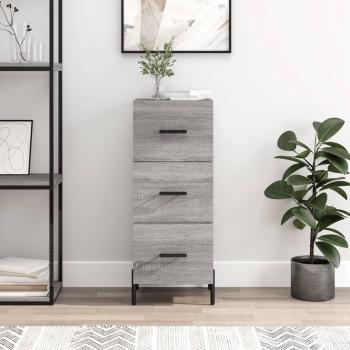 Aparador de madera contrachapada 34,5x34x90 cm Mueble de Almacenaje de Salón Buffet Armario Auxiliar Armario de Almacenamiento Gris Sonoma