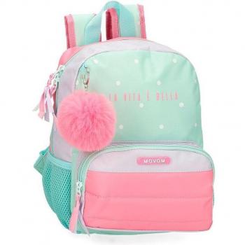Mochila de paseo Movom La Vita è Bella con diseño exclusivo y pompón decorativo
