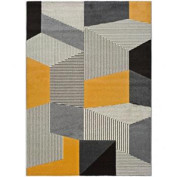 Alfombra Leo 12155 Atticgo - Alfombra moderna, diseño geométrico, material suave, fácil de limpiar, antideslizante, disponible en varios tamaños