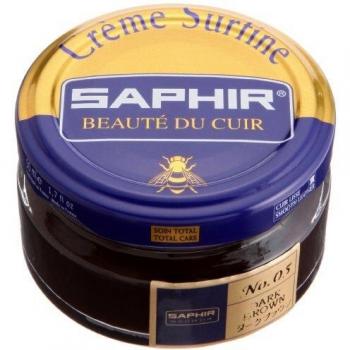 Crema Esmalte para Zapatos Saphir 50ml Marrón Oscuro - Crème Surfine Pommadier