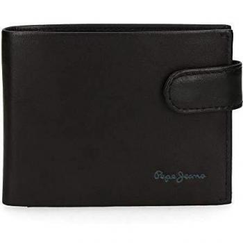 Cartera Pepe Jeans Fair Horizontal con Cierre de Clic Negra