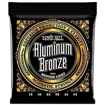 Ernie Ball 2566 Aluminum Bronze Medium Light Acoustic Guitar Strings (12-54)