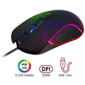 Ratón Gaming RGB Advance GTA 230 - Filaire, 3200 DPI, 5 Modos, Personalizable, Compatible PS4/XBOX ONE/PC