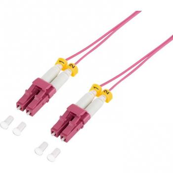 Cable de conexión de fibra óptica LogiLink 2x LC dúplex OM4 delgado 0,5 m