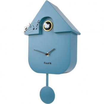 Reloj de Pared Fisura Cuco con Forma de Casa Azul