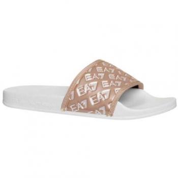 Chanclas EA7 Emporio Armani XCP010 XK340 N341 blancas y rosas, tamaño 36, diseño All Over Monogram