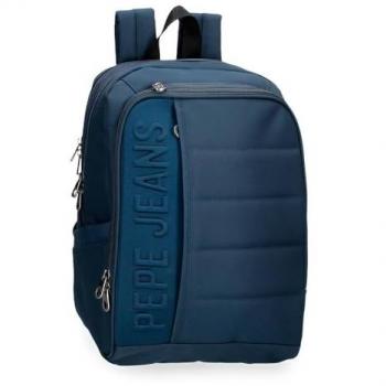 Mochila portaordenador unisex Pepe Jeans Ancor 13,3 adaptable marino con dos compartimentos, Casual, Poliéster