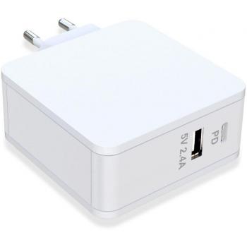 Cargador de Dispositivo Móvil USB-C 90W Blanco Corriente Alterna Interior