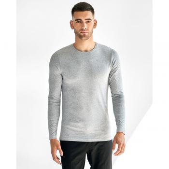 Camiseta de hombre con cuello redondo de manga larga algodón orgánico