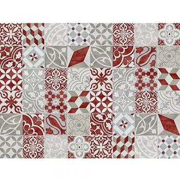 VINILIKO, Alfombra de vinilo, Antique, Rojo, 100x133 cm