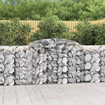 Cestas de Gaviones Arc 12 PC 300x50x100/120 cm Hierro Galvanizado Plateado