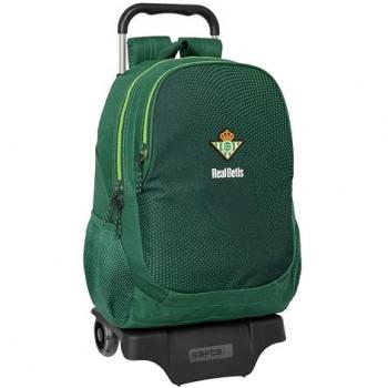 Mochila Escolar con Ruedas Real Betis Balompié Verde 30 x 43 x 14 cm, Maleta Trolley Safta Real Betis Balompié, Mochila Grande con Carro Safta REAL BET