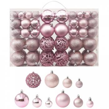 100 Piece Pink Christmas Ball Set