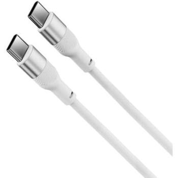 Cable de Carga y Datos Ksix, 1m, USB-C a USB-C, Carga Ultrarrápida 60W, Silicona, Aleación de Aluminio, Blanco