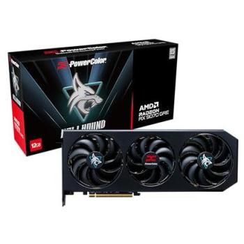 PowerColor Hellhound AMD Radeon RX 9070 GRE 12GB GDDR6 Graphics Card with Triple Fan Cooling