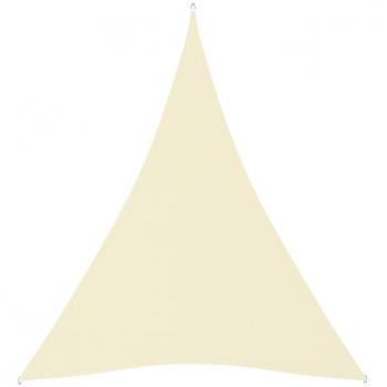 Toldo de vela triangular de tela oxford crema 5x6x6 m