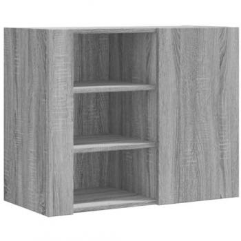 Armario de pared Sonoma en cartón gris 75x35x60 cm, madera de ingeniería, armario flotante montado en la pared