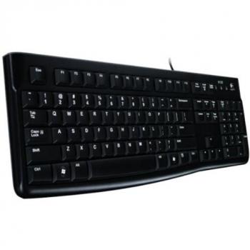 Logitech K120 Teclado con Cable para Windows, Disposición QWERTY US, Negro