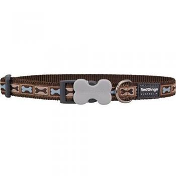 Collar Red Dingo Estilo Hueso Ajustable de Nailon 24-36 cm