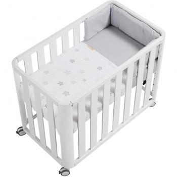 Cotinfant Doco Sleeping - Minicuna 50 x 90 cm con textil Star Gris, color blanco