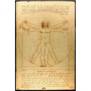 Póster del Hombre Vitruviano de Leonardo, póster de pared de arte clásico, 61 x 91,5 cm, con papel brillante y enmarcable