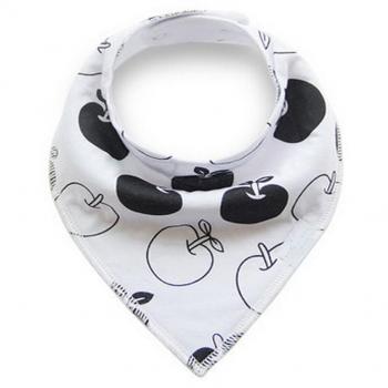 Recién nacido algodón babero bebé Bandana Drool baberos infantil cartoon Saliva Toalla Pañuelo Bufanda blanco Apples Talla:recién nacido
