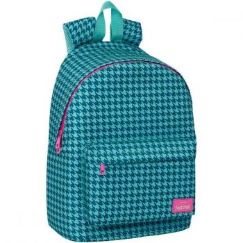 Mochila Escolar Grande para Ordenador Pata de Gallo Verde - Diseño Ergonómico, Amplio Espacio de Almacenamiento, Bolsillos Multifuncionales